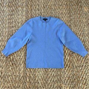 Ann Taylor Women's Sweater Periwinkle Purple M Balloon Sleeve Pullover Crew Knit